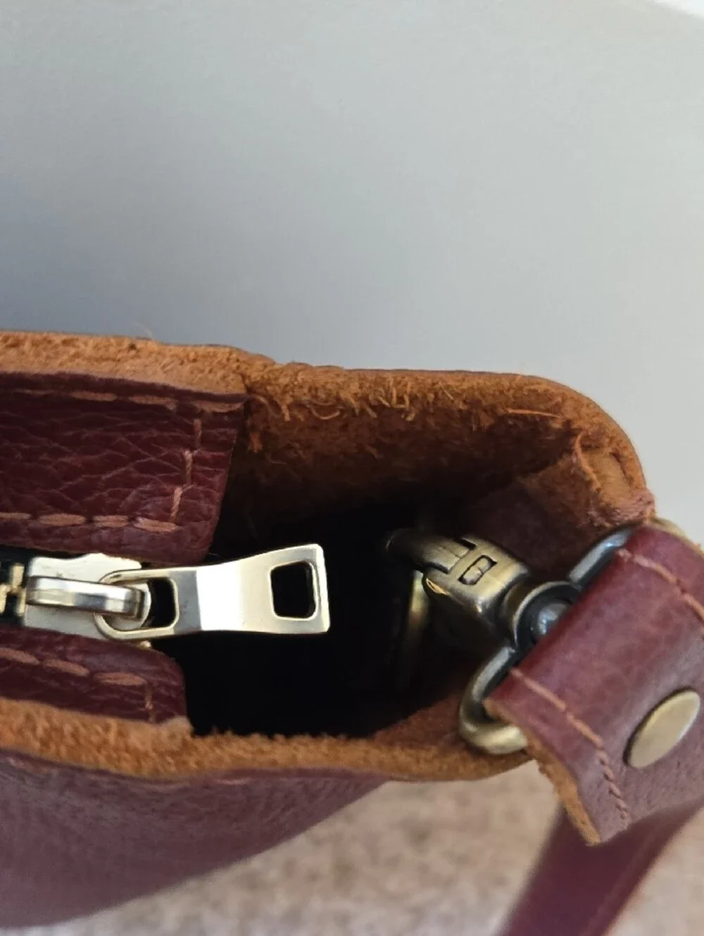 Portland Leather Mini Crossbody Zipper Tote - Picture 4 of 16